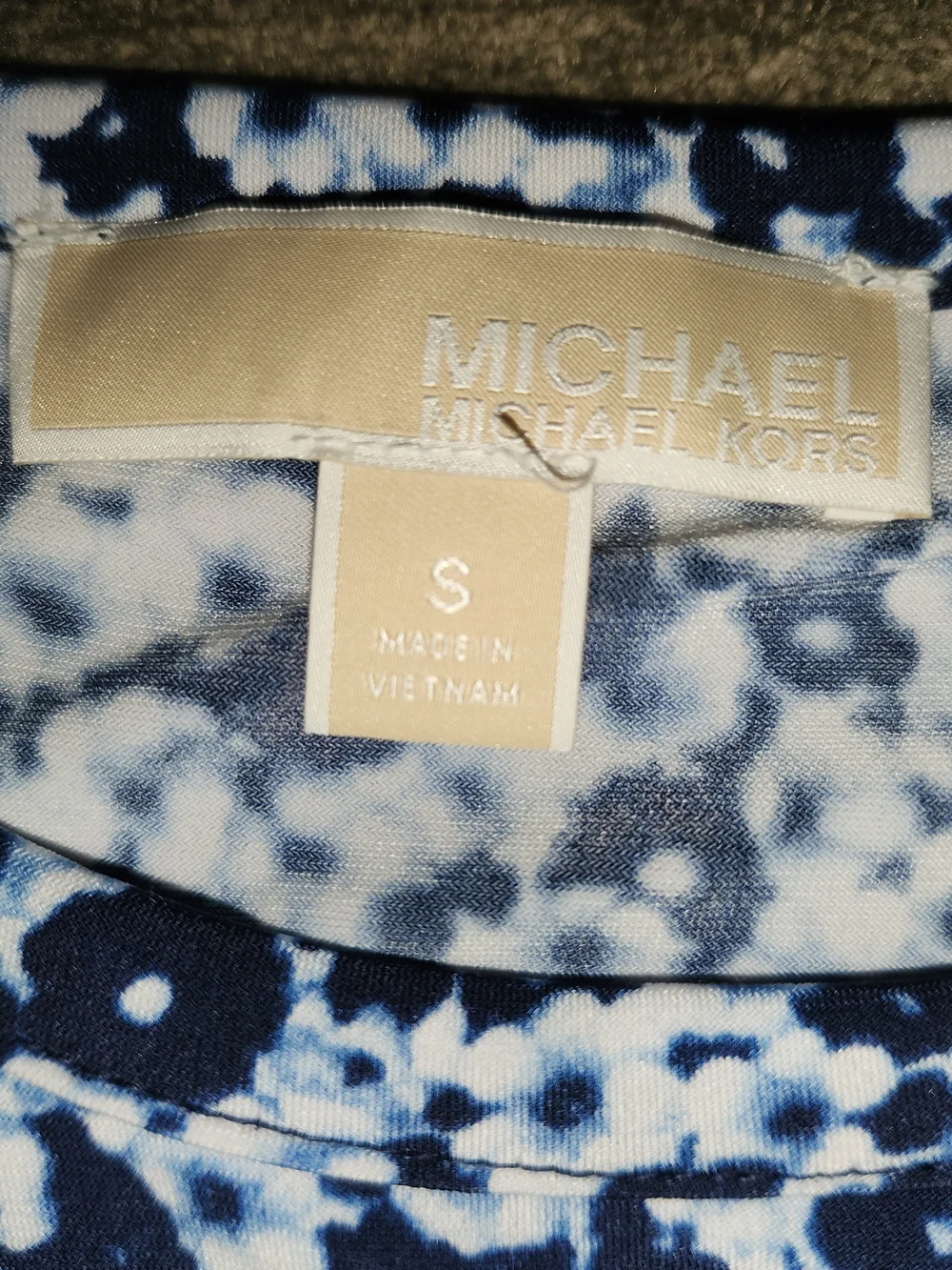 Michael Kors Blue Floral Cold-Shoulder Dress Size Small